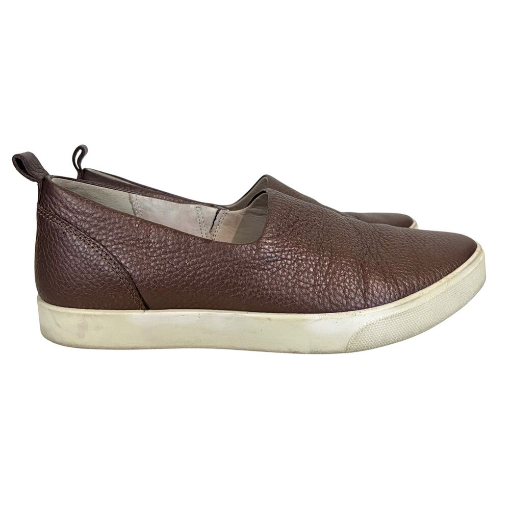 ECCO Gillian Slip On Fashion Loafers Womens Size 7 Bronze Pebbled Leather Shoes